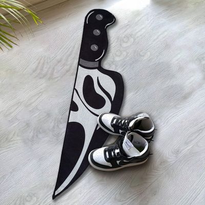 Rugendary Horror Movie Knife Shape Rug Horror Halloween Home Decorative Carpet Non Slip Machine Washable Popular Movie Mat (Ultra Soft Quality, 0.65x2.6 ft.)