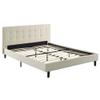 Pemberly Row Modern/Contemporary Tufted Full Platform Bed in Beige view 1