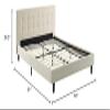 Pemberly Row Modern/Contemporary Tufted Full Platform Bed in Beige view 3