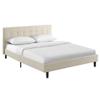 Pemberly Row Modern/Contemporary Tufted Full Platform Bed in Beige view 4
