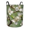 Spring Dogwood Blossoms Print Circular Protable Storage Bin,Basket For Laundry Hamper With Handles Bedroom Clothes view 2
