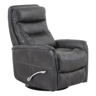 BOWERY HILL Polyester Manual Swivel Glider Recliner in Flint Black