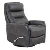 BOWERY HILL Polyester Manual Swivel Glider Recliner in Flint Black view 1