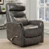 BOWERY HILL Polyester Manual Swivel Glider Recliner in Flint Black view 2