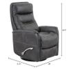 BOWERY HILL Polyester Manual Swivel Glider Recliner in Flint Black view 3