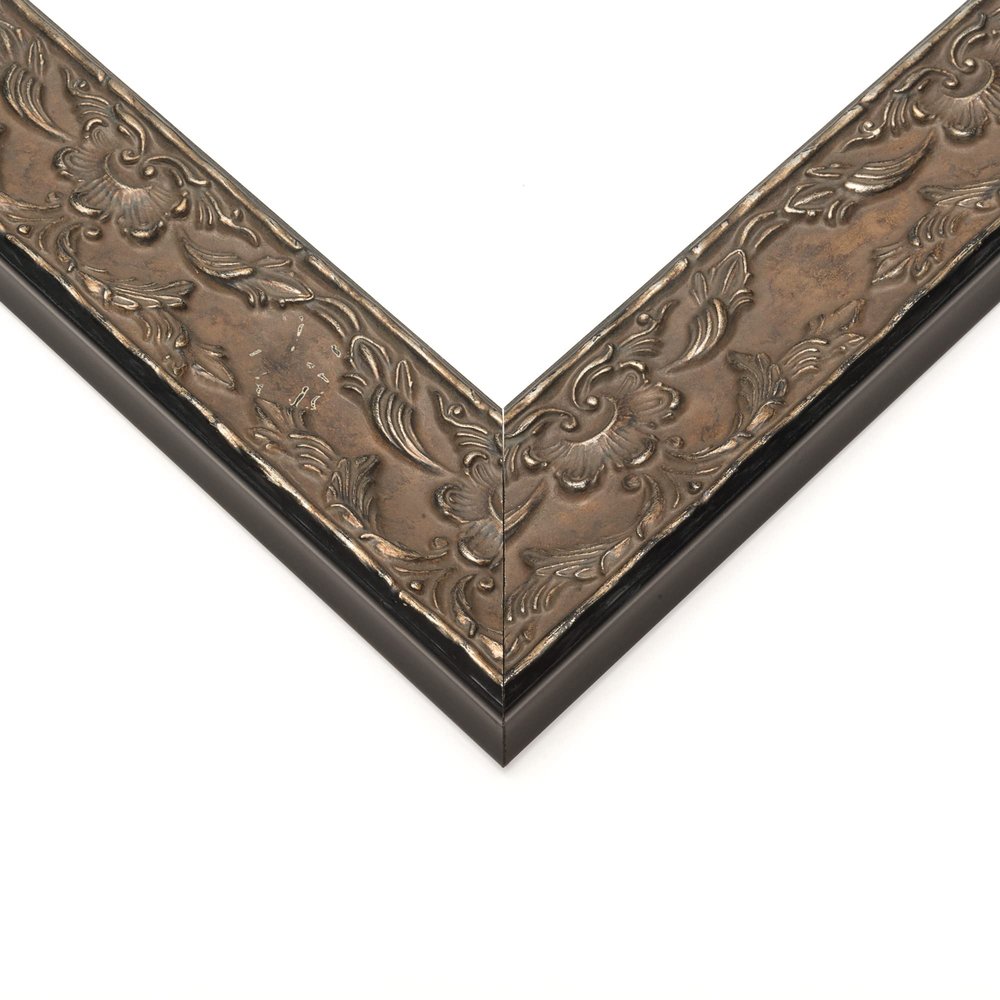 10x12 Frame Brown Rustic Pewter Solid Wood Picture Frame Width 1.75 Inches | Interior Depth 0.5 Inches | Benton Pewter Traditional Frame with UV Acrylic, Foam Board Backing & Hanging Hardware