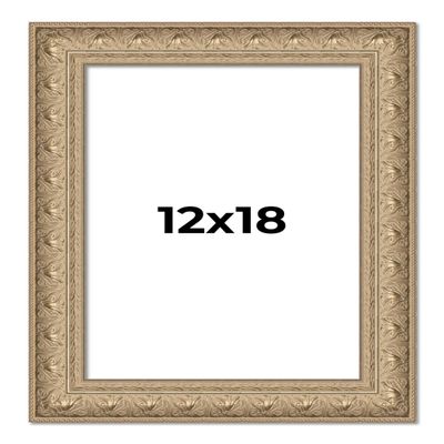 12x18 Frame Ornate Silver Beaded Solid Wood Picture Frame Width 2.5 Inches | Interior Depth 1 Inches | Museo Silver Ornate Photo Frame Complete with UV Acrylic, Foam Board Backing & Hanging Hardware