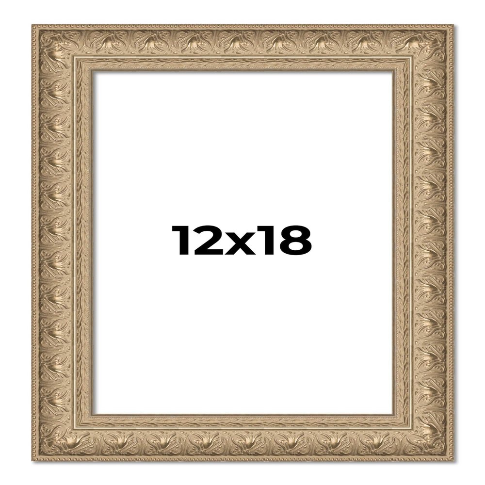 12x18 Frame Ornate Silver Beaded Solid Wood Picture Frame Width 2.5 Inches | Interior Depth 1 Inches | Museo Silver Ornate Photo Frame Complete with UV Acrylic, Foam Board Backing & Hanging Hardware