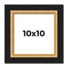 10x10 Frame Gold Solid Wood Picture Frame Width 2.25 Inches | Interior Frame Depth 0.5 Inches | Bridger Gold Traditional Photo Frame Complete with UV Acrylic, Foam Board Backing & Hanging Hardware view 1