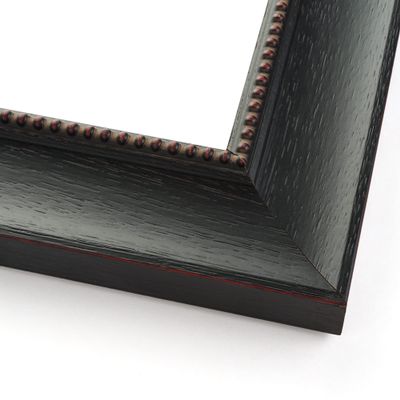 10x14 Frame Black Real Wood Picture Frame Width 2 Inches | Interior Frame Depth 0.5 Inches | Beaded Black Distressed Photo Frame Complete with UV Acrylic, Foam Board Backing & Hanging Hardware