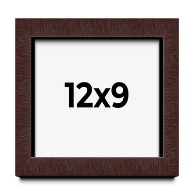 12x9 Shadow Box Brown Mahogany Veneer Solid Wood Display Frame | 1.375 Inch Moulding Width | 1 Inch Rabbet Depth | Complete with UV Acrylic Plexiglass, Backing & Hanging Hardware