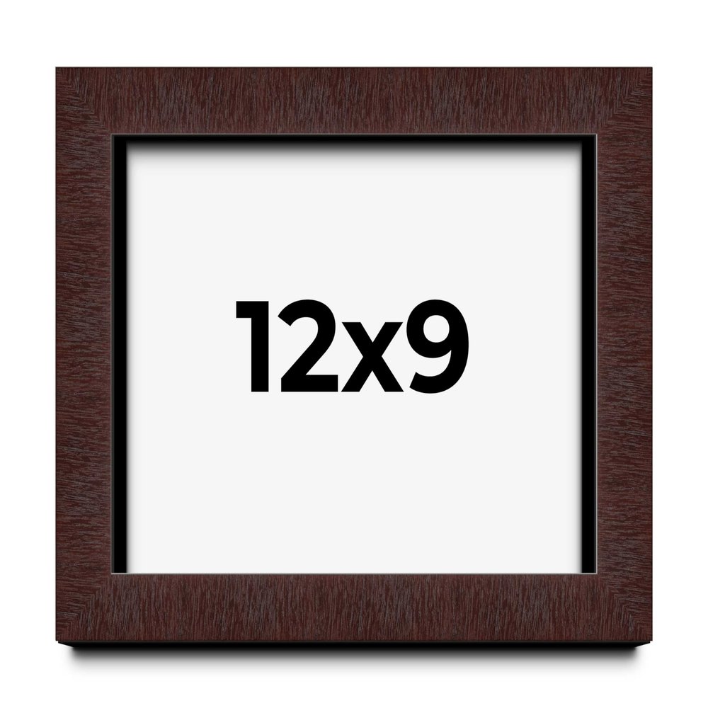 12x9 Shadow Box Brown Mahogany Veneer Solid Wood Display Frame | 1.375 Inch Moulding Width | 1 Inch Rabbet Depth | Complete with UV Acrylic Plexiglass, Backing & Hanging Hardware