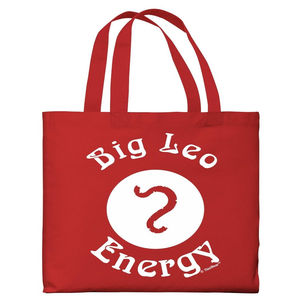Zodiac Gifts For Men Leo Big Leo Energy Zodiac Sign Lightweight Red Canvas Tote Bag