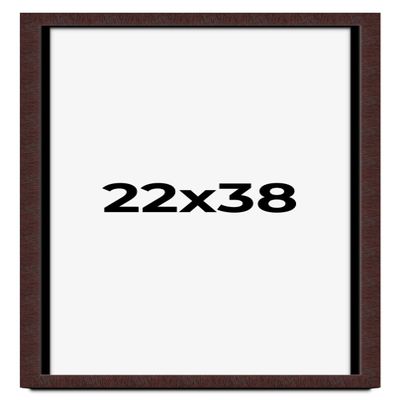 22x38 Shadow Box Brown Mahogany Veneer Solid Wood Display Frame | 1.375 Inch Moulding Width | 1 Inch Rabbet Depth | Complete with UV Acrylic Plexiglass, Backing & Hanging Hardware