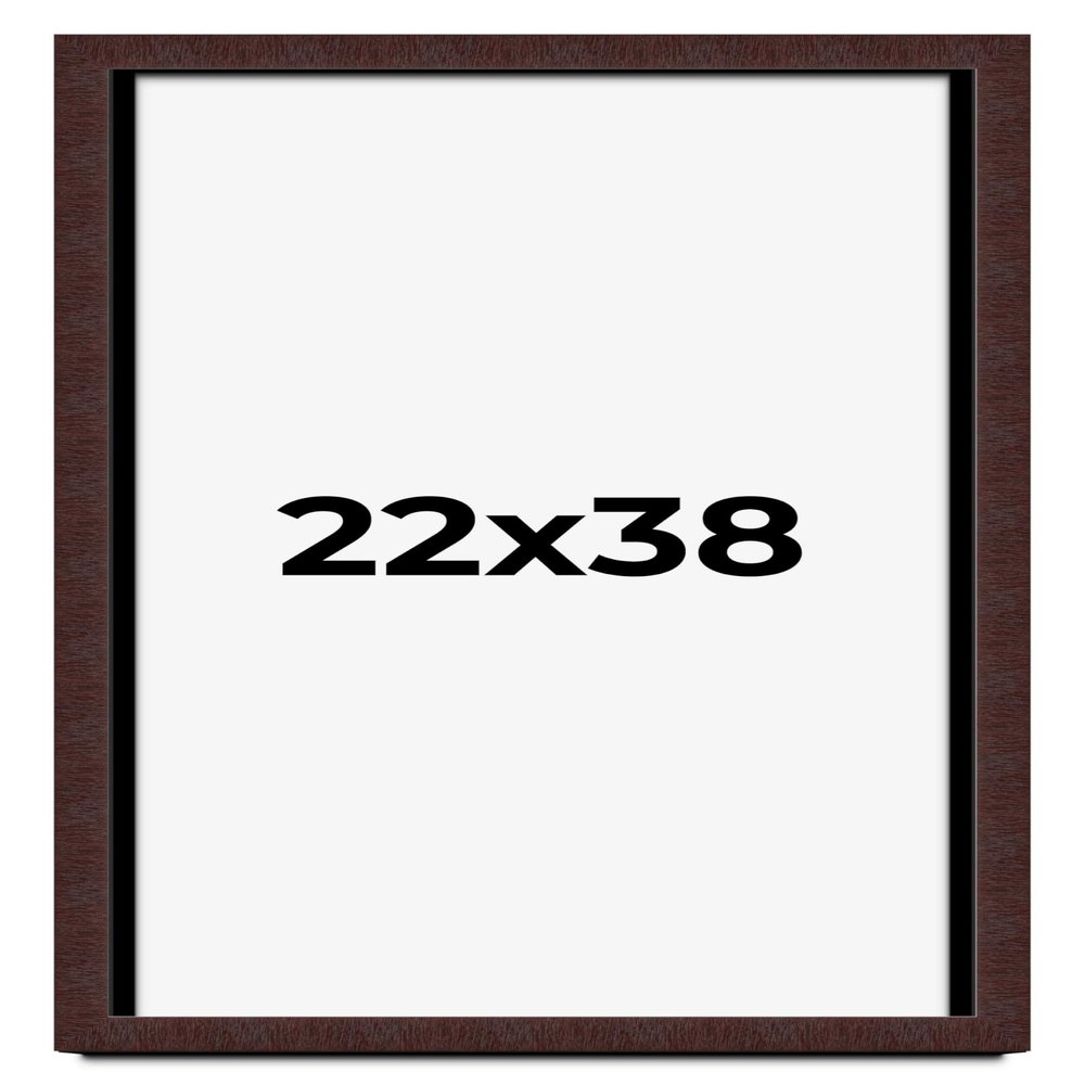 22x38 Shadow Box Brown Mahogany Veneer Solid Wood Display Frame | 1.375 Inch Moulding Width | 1 Inch Rabbet Depth | Complete with UV Acrylic Plexiglass, Backing & Hanging Hardware