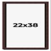 22x38 Shadow Box Brown Mahogany Veneer Solid Wood Display Frame | 1.375 Inch Moulding Width | 1 Inch Rabbet Depth | Complete with UV Acrylic Plexiglass, Backing & Hanging Hardware view 1