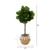 Nearly Natural 4ft. Artificial Fiddle Leaf Fig Tree with Handmade Jute & Cotton Basket with Tassels DIY KIT view 2