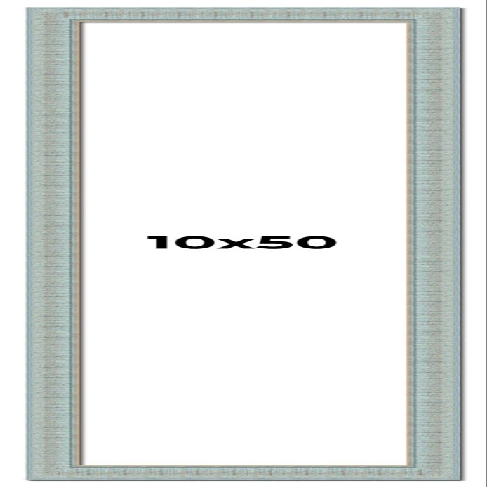 10x50 Frame Blue Teal Distressed Solid Wood Picture Frame | 1.625 Inch Moulding Width | Sonoma Blue Frame Complete with UV Acrylic Plexiglass, Foam Board Backing & Hanging Hardware