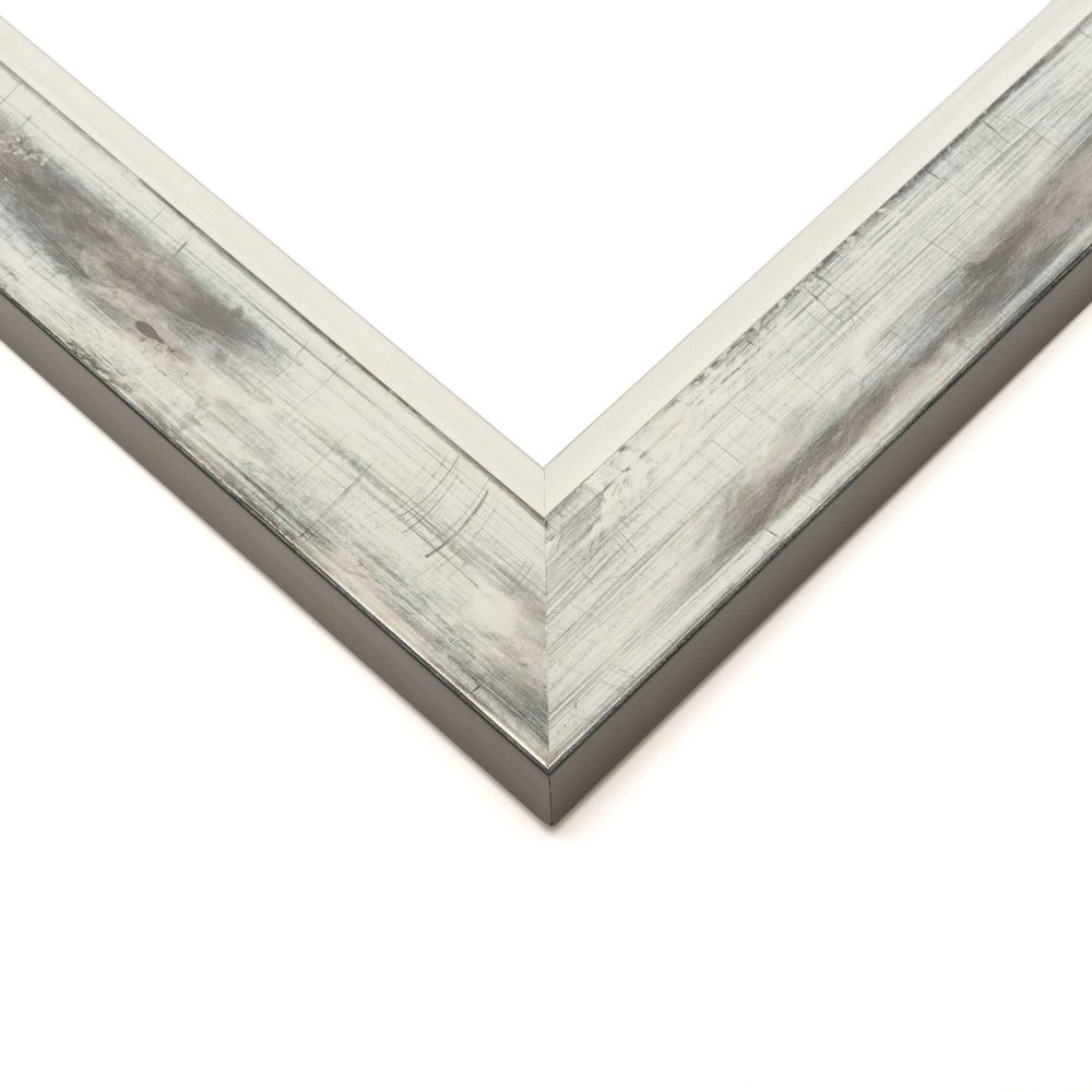 10x30 Frame Silver Real Wood Picture Frame Width 1.5 Inches | Interior Frame Depth 0.5 Inches | Grimley Modern Photo Frame Complete with UV Acrylic, Foam Board Backing & Hanging Hardware