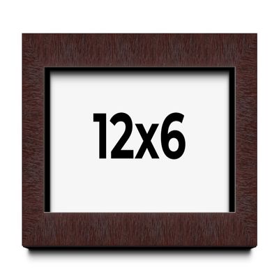 12x6 Shadow Box Brown Mahogany Veneer Solid Wood Display Frame | 1.375 Inch Moulding Width | 1 Inch Rabbet Depth | Complete with UV Acrylic Plexiglass, Backing & Hanging Hardware