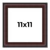11x11 Frame Brown Round Mahogany Solid Wood Picture Frame | 1.625 Inch Moulding Width | with UV Acrylic Plexiglass, Foam Board Backing & Hanging Hardware Included view 1