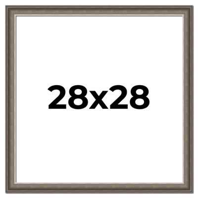 CustomPictureFrames.com 28x28 Frame Brown Solid Wood Picture Frame | 1.75 Inch Moulding Width | Austin Frame Complete with UV Acrylic Plexiglass, Foam Board Backing & Hanging Hardware