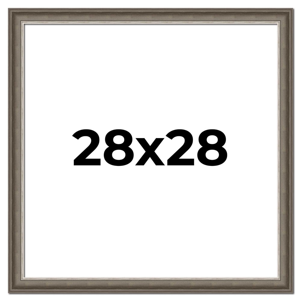 CustomPictureFrames.com 28x28 Frame Brown Solid Wood Picture Frame | 1.75 Inch Moulding Width | Austin Frame Complete with UV Acrylic Plexiglass, Foam Board Backing & Hanging Hardware