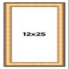 12x25 Frame Gold Plein Aire Solid Wood Picture Frame Width 2 Inches | Interior Frame Depth 0.5 Inches | Monza Traditional Photo Frame Complete with UV Acrylic, Foam Board Backing & Hanging Hardware view 1