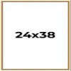 24x38 Frame Beaded Gold Solid Wood Picture Frame | 0.75 Inches Moulding Width | Liscio Oro Traditional Photo Frame | Complete with UV Acrylic Plexiglass, Foam Board Backing & Hanging Hardware view 1