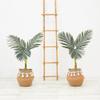 Nearly Natural 3ft. Artificial Golden Cane Palm Tree with Handmade Jute & Cotton Basket with Tassels DIY KIT (Set of 2) view 4
