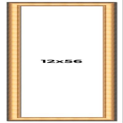 12x56 Frame Gold Plein Aire Solid Wood Picture Frame Width 2 Inches | Interior Frame Depth 0.5 Inches | Monza Traditional Photo Frame Complete with UV Acrylic, Foam Board Backing & Hanging Hardware