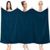 DAN RIVER Pack of 2 Bath Sheet 35x70 Inches, Big Towels Oversized Extra Ribbed Large Bath Sheets, Absorbent Quick Dry Towels - Blue Opal view 4