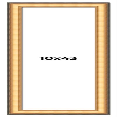 10x43 Frame Gold Plein Aire Solid Wood Picture Frame Width 2 Inches | Interior Frame Depth 0.5 Inches | Monza Traditional Photo Frame Complete with UV Acrylic, Foam Board Backing & Hanging Hardware