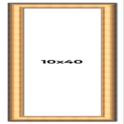 10x40 Frame Gold Plein Aire Solid Wood Picture Frame Width 2 Inches | Interior Frame Depth 0.5 Inches | Monza Traditional Photo Frame Complete with UV Acrylic, Foam Board Backing & Hanging Hardware