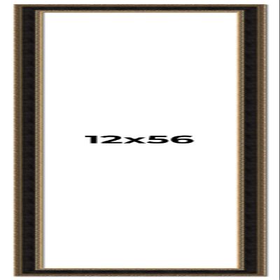 12x56 Frame Gold Antique Vintage Sold Wood Picture Frame | 1.75 Inch Moulding Width | Interior Frame Depth 0.5 Inches | with UV Acrylic Plexiglass, Foam Board Backing & Hanging Hardware
