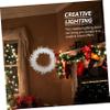 ABOOFAN 3pcs Lighted White Wreath for Home Decor Cloth Pendant Led Lights Festive Door Ornament for Christmas Weddings and Special Occasions view 2