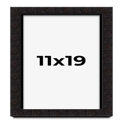 11x19 Shadow Box Black Solid Wood Display Picture Frame | 1 Inch Rabbet Depth | | 1.375 Inch Moulding Width | Grant Mid Century Photo Frame Complete with UV Acrylic, Backing & Hanging Hardware