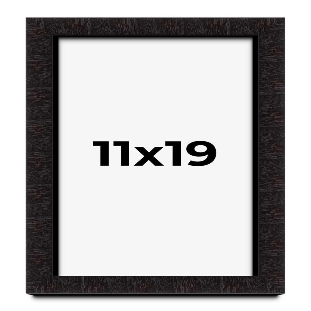 11x19 Shadow Box Black Solid Wood Display Picture Frame | 1 Inch Rabbet Depth | | 1.375 Inch Moulding Width | Grant Mid Century Photo Frame Complete with UV Acrylic, Backing & Hanging Hardware