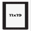 11x19 Shadow Box Black Solid Wood Display Picture Frame | 1 Inch Rabbet Depth | | 1.375 Inch Moulding Width | Grant Mid Century Photo Frame Complete with UV Acrylic, Backing & Hanging Hardware view 1