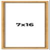 7x16 Frame Beaded Gold Solid Wood Picture Frame | 0.75 Inches Moulding Width | Liscio Oro Traditional Photo Frame | Complete with UV Acrylic Plexiglass, Foam Board Backing & Hanging Hardware view 1