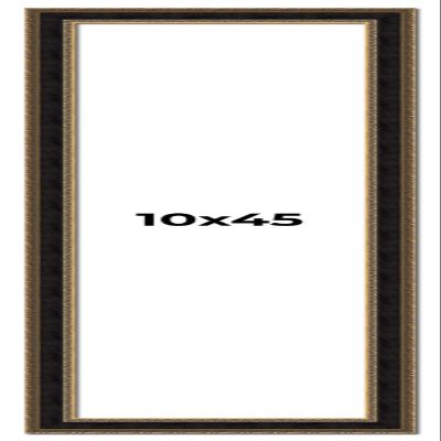 10x45 Frame Gold Antique Vintage Sold Wood Picture Frame | 1.75 Inch Moulding Width | Interior Frame Depth 0.5 Inches | with UV Acrylic Plexiglass, Foam Board Backing & Hanging Hardware