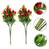 Artificial Strawberry Plants - Lifelike Fake Strawberry Stem Decor for Home Party and Garden - PVC Faux Fruit Bouquet view 2