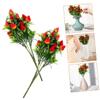 Artificial Strawberry Plants - Lifelike Fake Strawberry Stem Decor for Home Party and Garden - PVC Faux Fruit Bouquet view 3