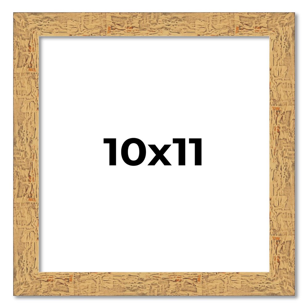 10x11 Frame Beige Shabby Chic Solid Wood Picture Frame | 1.25 Inch Moulding Width | Interior Frame Depth 0.5 Inches | Mastic Distressed Photo Frame Complete with UV Acrylic, Foam Board Backing &