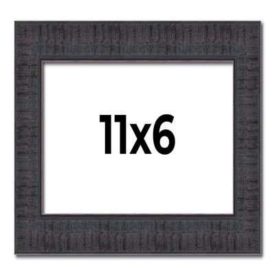 11x6 Frame Brown Rustic Solid Wood Picture Frame 1.5 Inches Wide | Interior Frame Depth 0.5 Inches | Sonoma Frame Complete with UV Acrylic Plexiglass, Foam Board Backing & Hanging Hardware