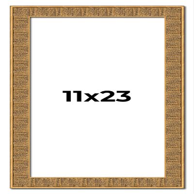 11x23 Frame Black and Gold Distressed Solid Wood Sonoma Picture Frame | 1.625 Inch Moulding Width | with UV Acrylic Plexiglass, Foam Board Backing & Hanging Hardware Included