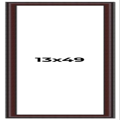 13x49 Frame Brown Round Mahogany Solid Wood Picture Frame | 1.625 Inch Moulding Width | with UV Acrylic Plexiglass, Foam Board Backing & Hanging Hardware Included