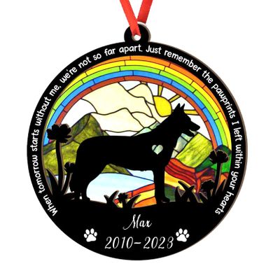 Personalized Coton de Tulear Suncatcher Ornament, Custom Name Sun Catcher Christmas Ornament- Gift for Lover Dog, Memorial Pet Gifts, 2 Layer Mix Wood and Acrylic, Christmas Dcor for Home Windown