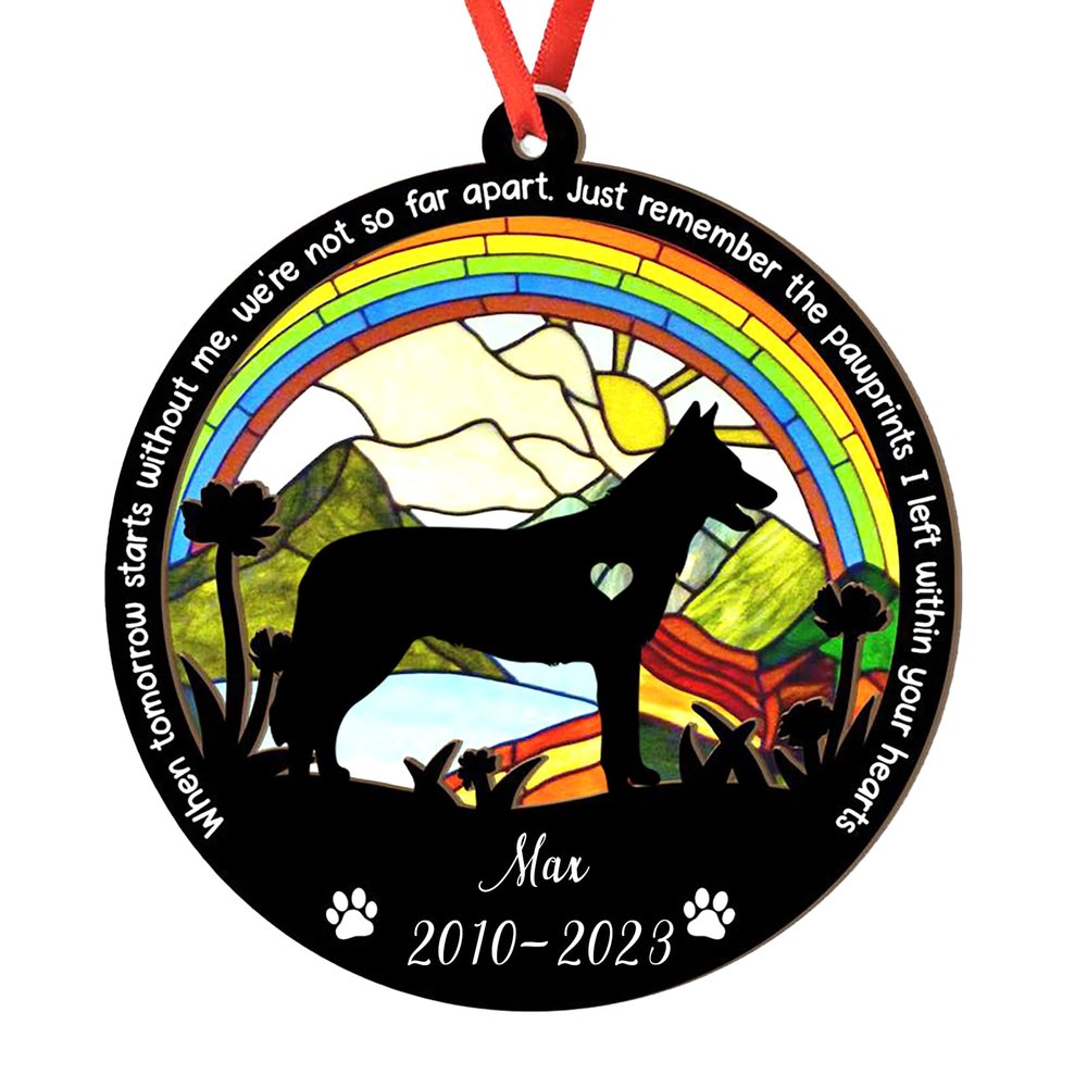 Personalized Coton de Tulear Suncatcher Ornament, Custom Name Sun Catcher Christmas Ornament- Gift for Lover Dog, Memorial Pet Gifts, 2 Layer Mix Wood and Acrylic, Christmas Dcor for Home Windown