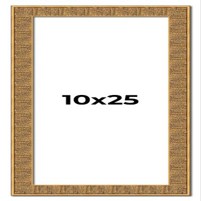 10x25 Frame Black and Gold Distressed Solid Wood Sonoma Picture Frame | 1.625 Inch Moulding Width | with UV Acrylic Plexiglass, Foam Board Backing & Hanging Hardware Included